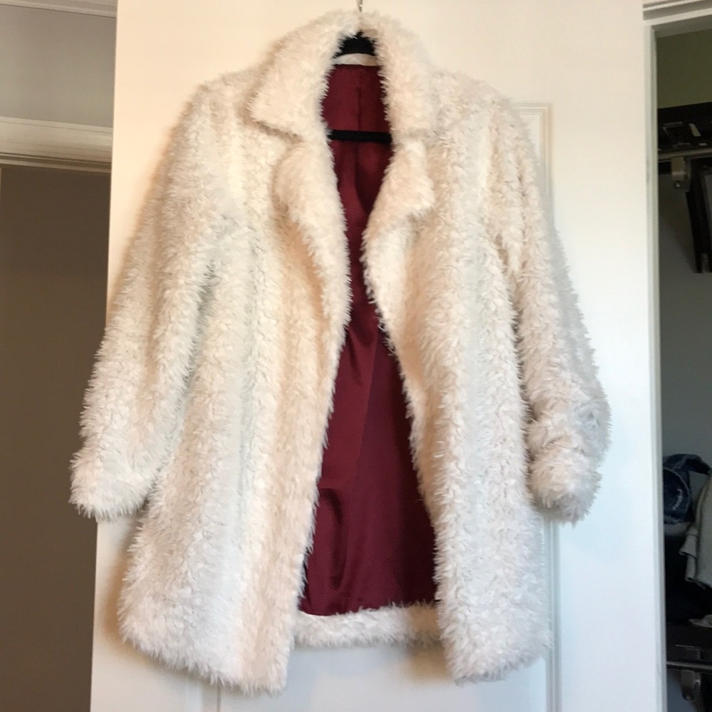 White fur coat